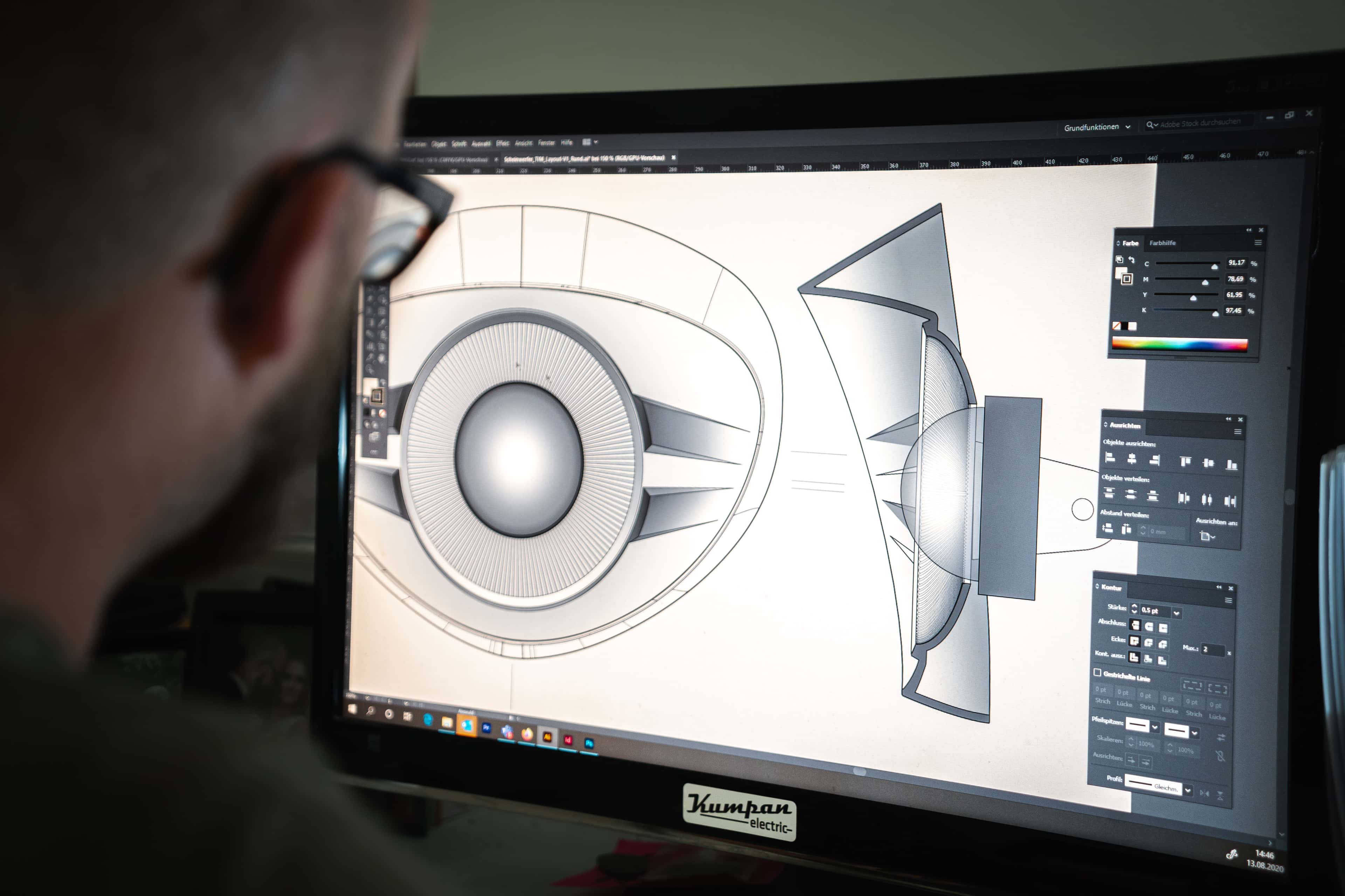 Screenshot of a computer monitor with 3D CAD model